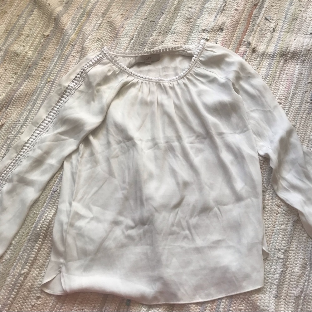 Loft white lace top